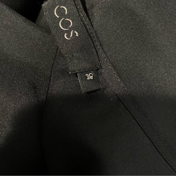 COS Black Silk Drop Waist Dress - Picture 7 of 8